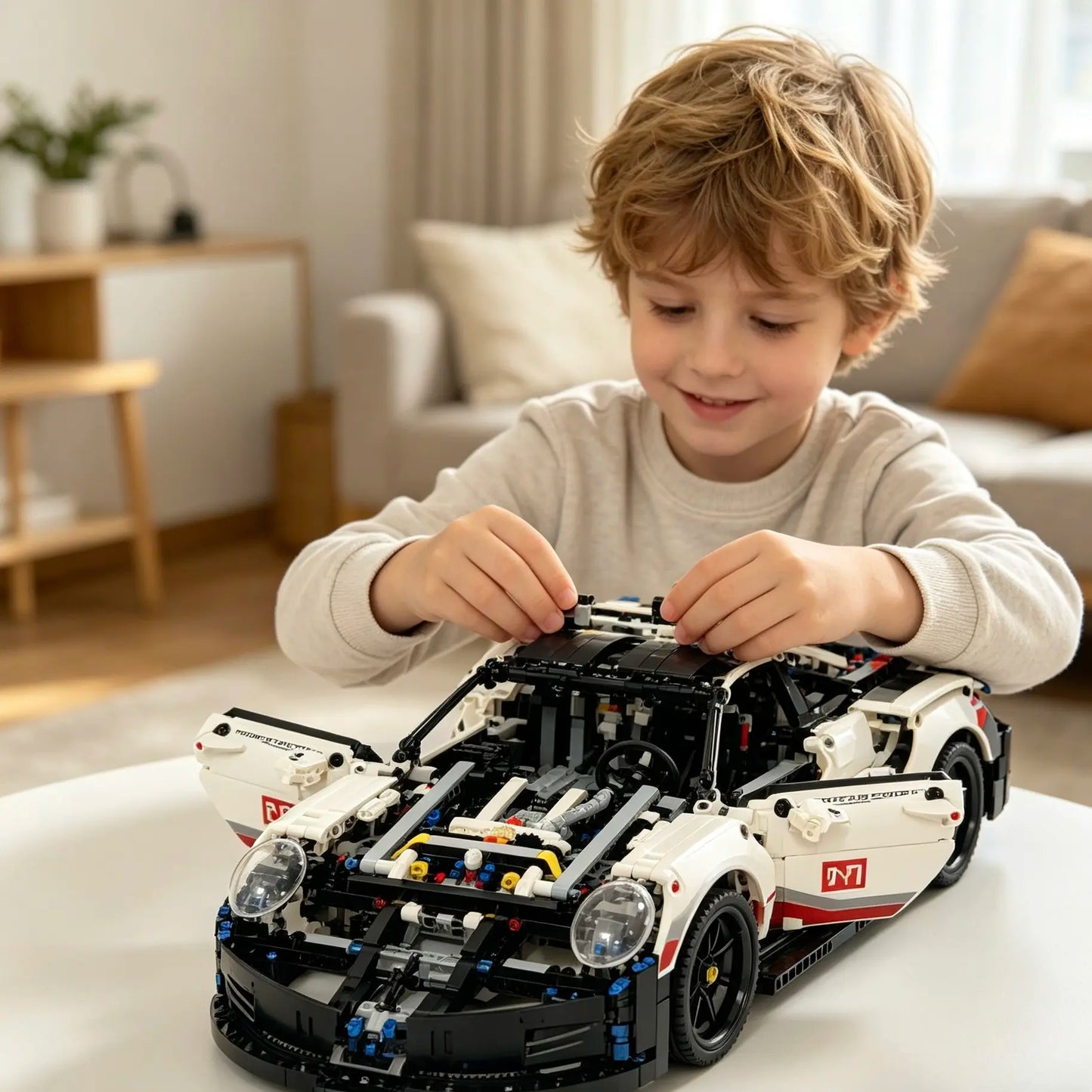 20 inches car building set, 1580 pieces, Race Car Model Kit - Building Set for Adults, Ages 18+ with Realistic Features - Gift for Birthdays #Summervibes