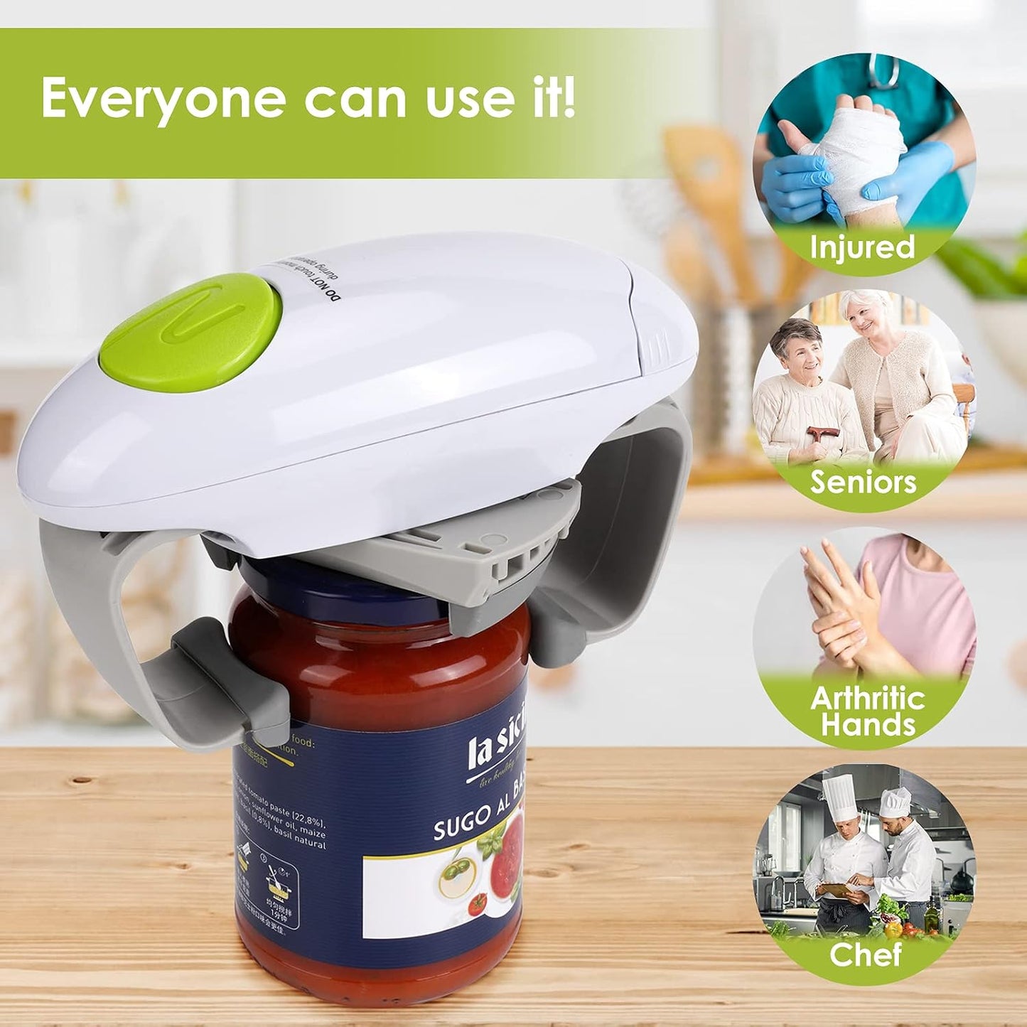 Electric Jar Opener, Kitchen Gadget Strong Tough Automatic Jar Opener
