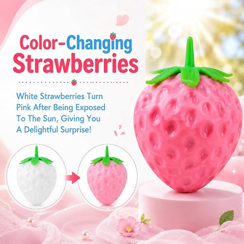 10 PackUV Color Changing Strawberry Sensory Toys for Stress Relief