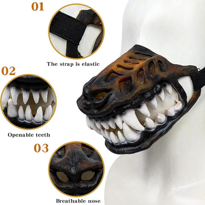 Scary Werewolf Dog Muzzle with LargeTeeth,Hilarious Costume for Halloween