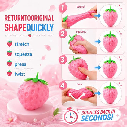 10 PackUV Color Changing Strawberry Sensory Toys for Stress Relief