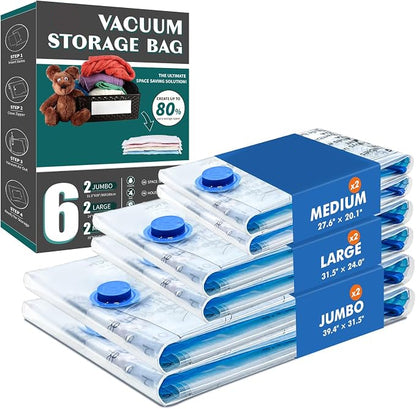 20 Pack Vacuum StorageBags,Space SavingStorage Bags(6 S, 5 M, 5 L, 2 XL，and2 XXL)