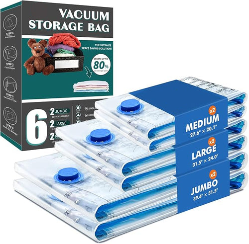 20 Pack Vacuum StorageBags,Space SavingStorage Bags(6 S, 5 M, 5 L, 2 XL，and2 XXL)