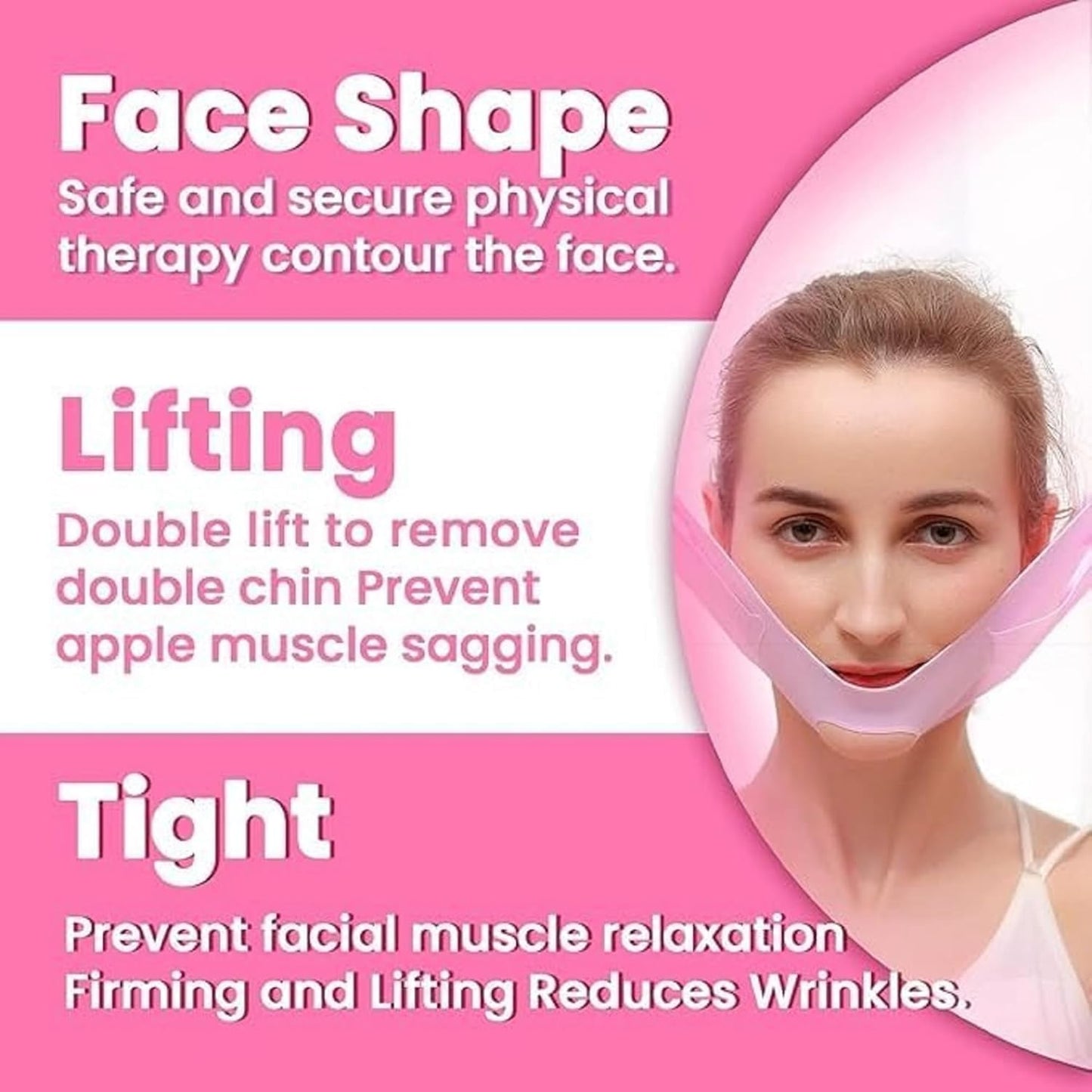 V Face Mask, Double Layer Silicone Face Slimming Bandage, Chin and Cheek Lift Belt(BUY MORE SAVE MORE)