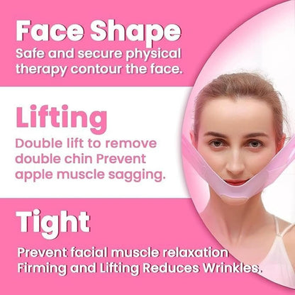 V Face Mask, Double Layer Silicone Face Slimming Bandage, Chin and Cheek Lift Belt(BUY MORE SAVE MORE)