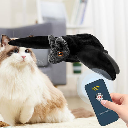 Interactive Cat Toy - Intelligent Flapping Bat with Catnip - Vivid Chirping, 3 Modes, Beating Wings Toys, Halloween Cat Exercise Toys for Indoor Cats