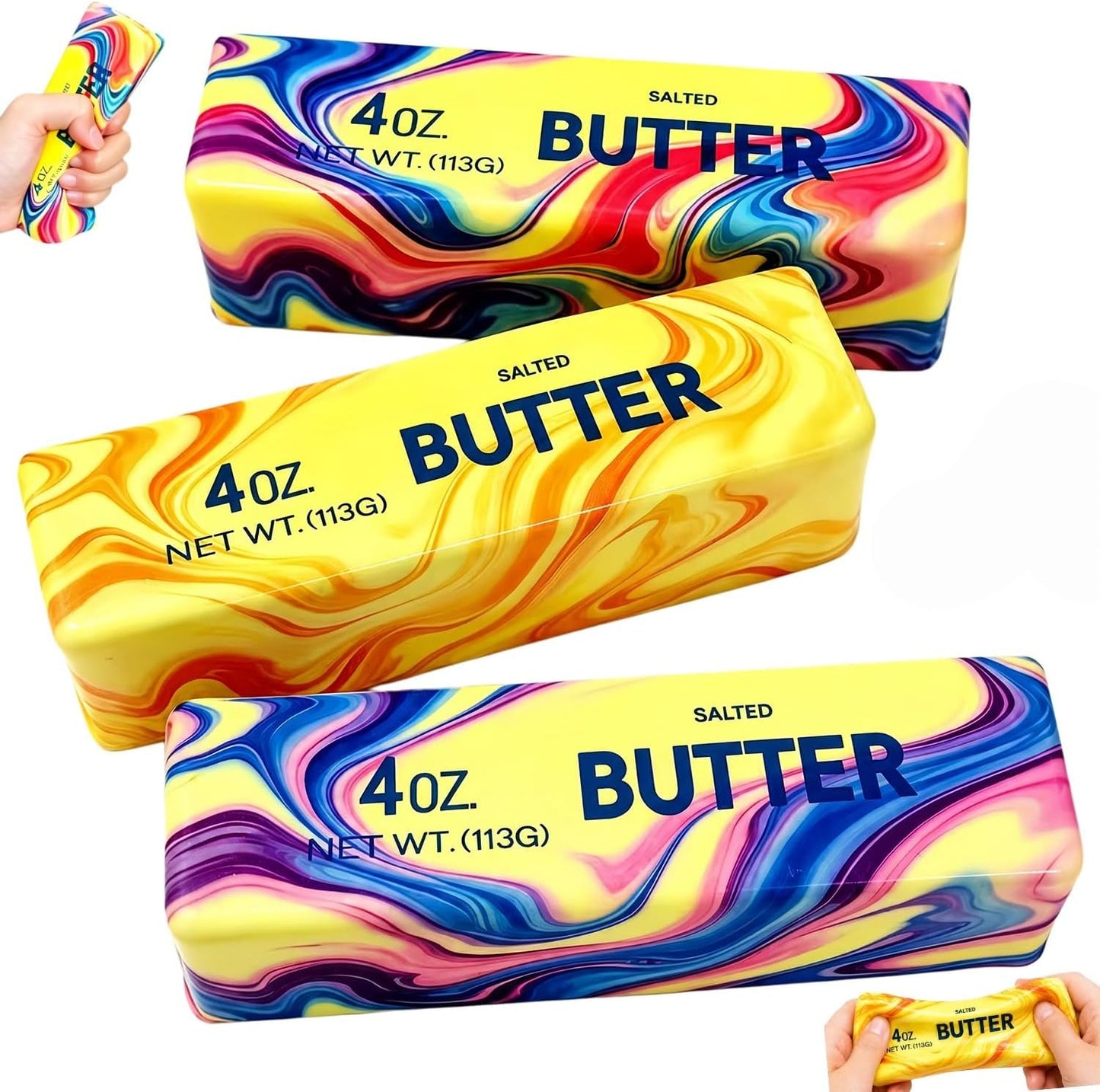 Butter Squishy,Squeeze Toys,Soft Novelty Toy,Realistic Butter Stick Fidget,Slow Rising Soft Stress Toy for Adults Stress Relief & Anxiety Relief