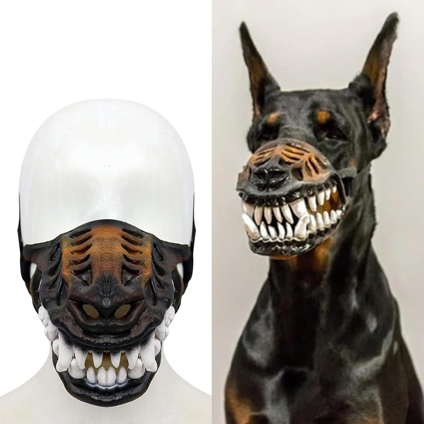 Scary Werewolf Dog Muzzle with LargeTeeth,Hilarious Costume for Halloween