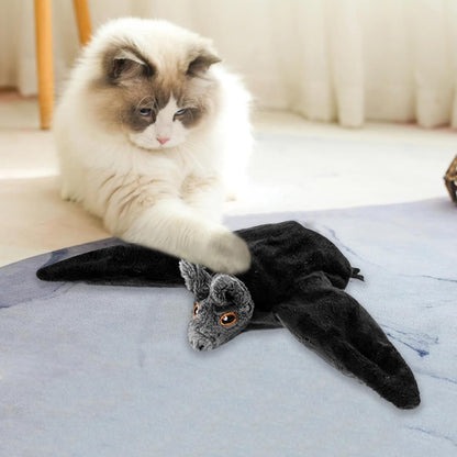 Interactive Cat Toy - Intelligent Flapping Bat with Catnip - Vivid Chirping, 3 Modes, Beating Wings Toys, Halloween Cat Exercise Toys for Indoor Cats