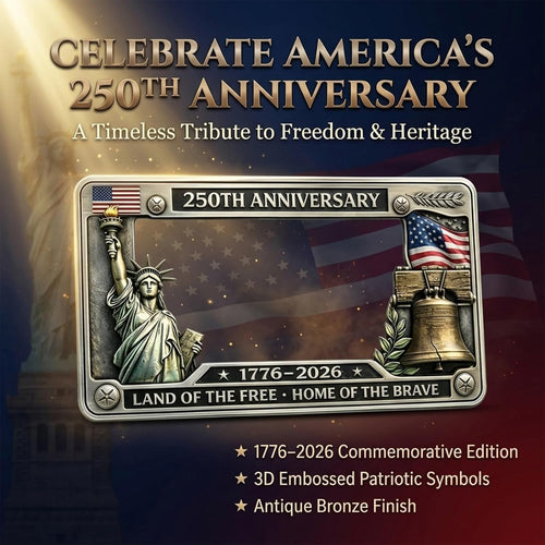 250th Anniversary Commemorative License Plate Frame, Fits Standard (1pc)