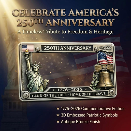 250th Anniversary Commemorative License Plate Frame, Fits Standard (1pc)