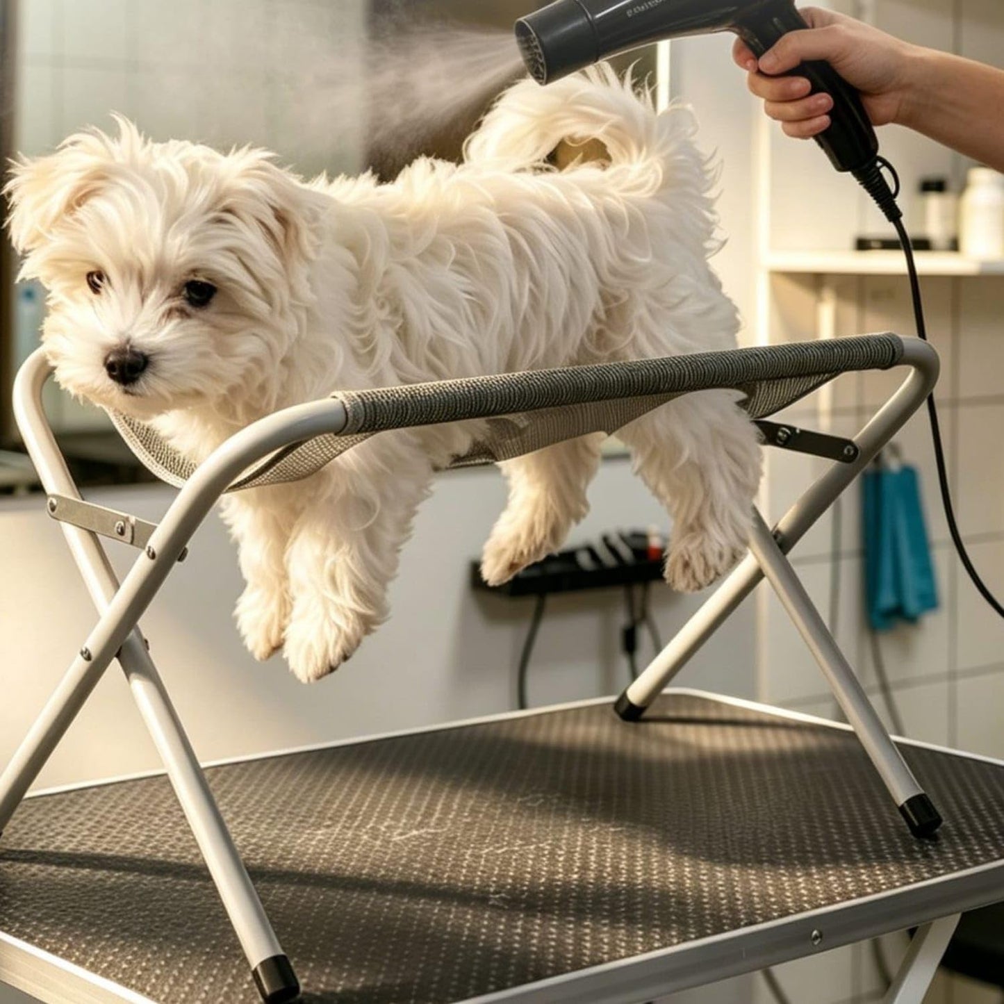 Rectangular Pet Grooming Stand ,Quick-Dry Foldable Bath Stand