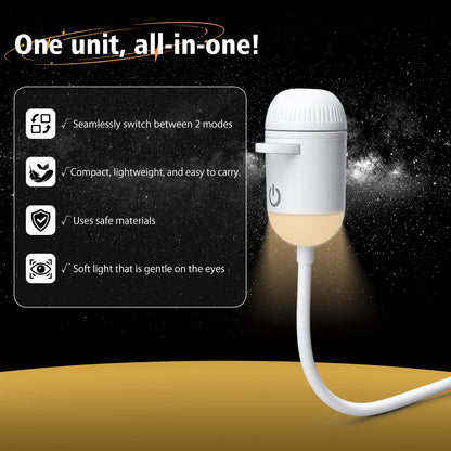 Galaxy Projector Night Light,USB Power Light with  Sliding Projection Films,Adjustable Brightness 360° Rotating Design for Car and Home Decoration