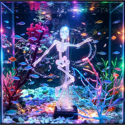 Funny Skeleton Water Wheel Aquarium Ornament