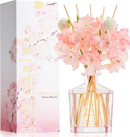 Reed Diffuser - Sandalwood Rose 8.5 Fl.oz Flower Reed Diffuser Set with 8 Sticks, Home Fragrance Reed Diffuser for Home Bedroom Office Bathroom Shelf Decor (Master Collection)