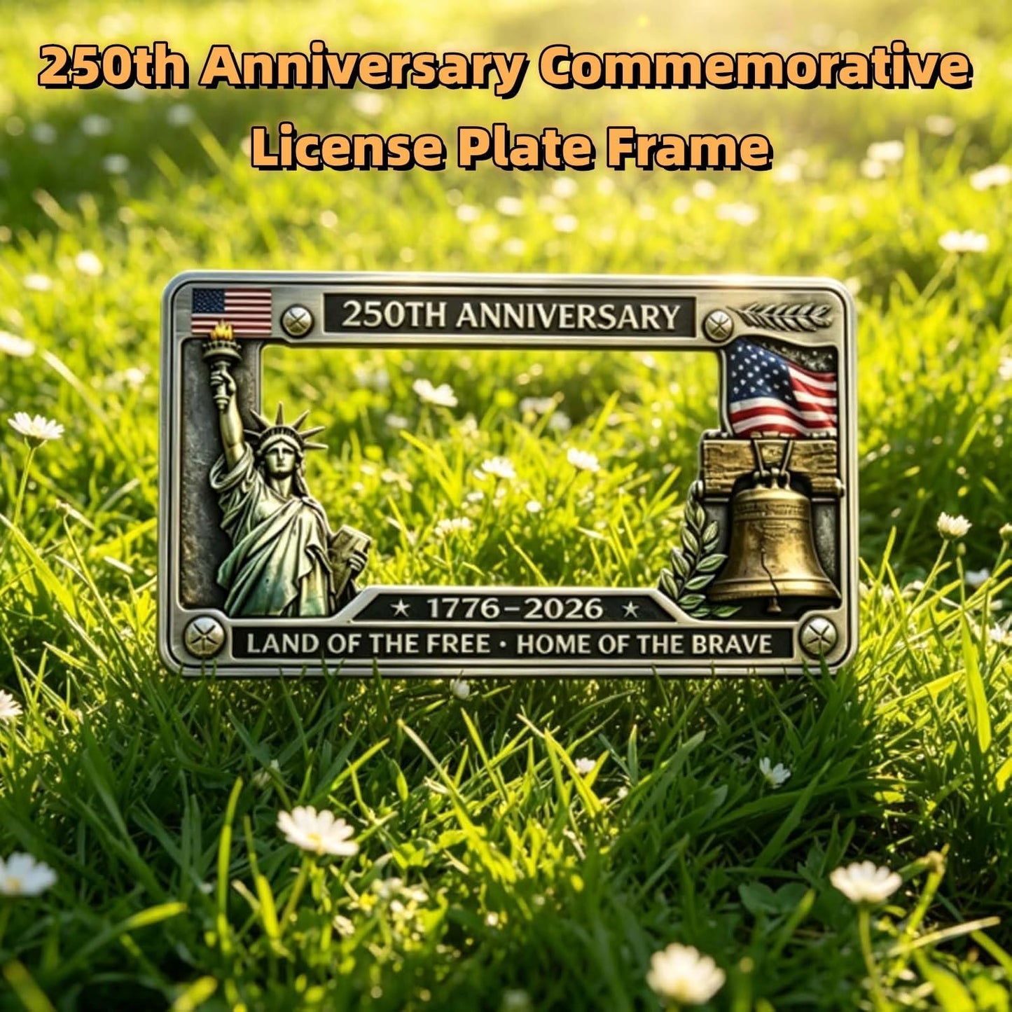 250th Anniversary Commemorative License Plate Frame, Fits Standard (1pc)