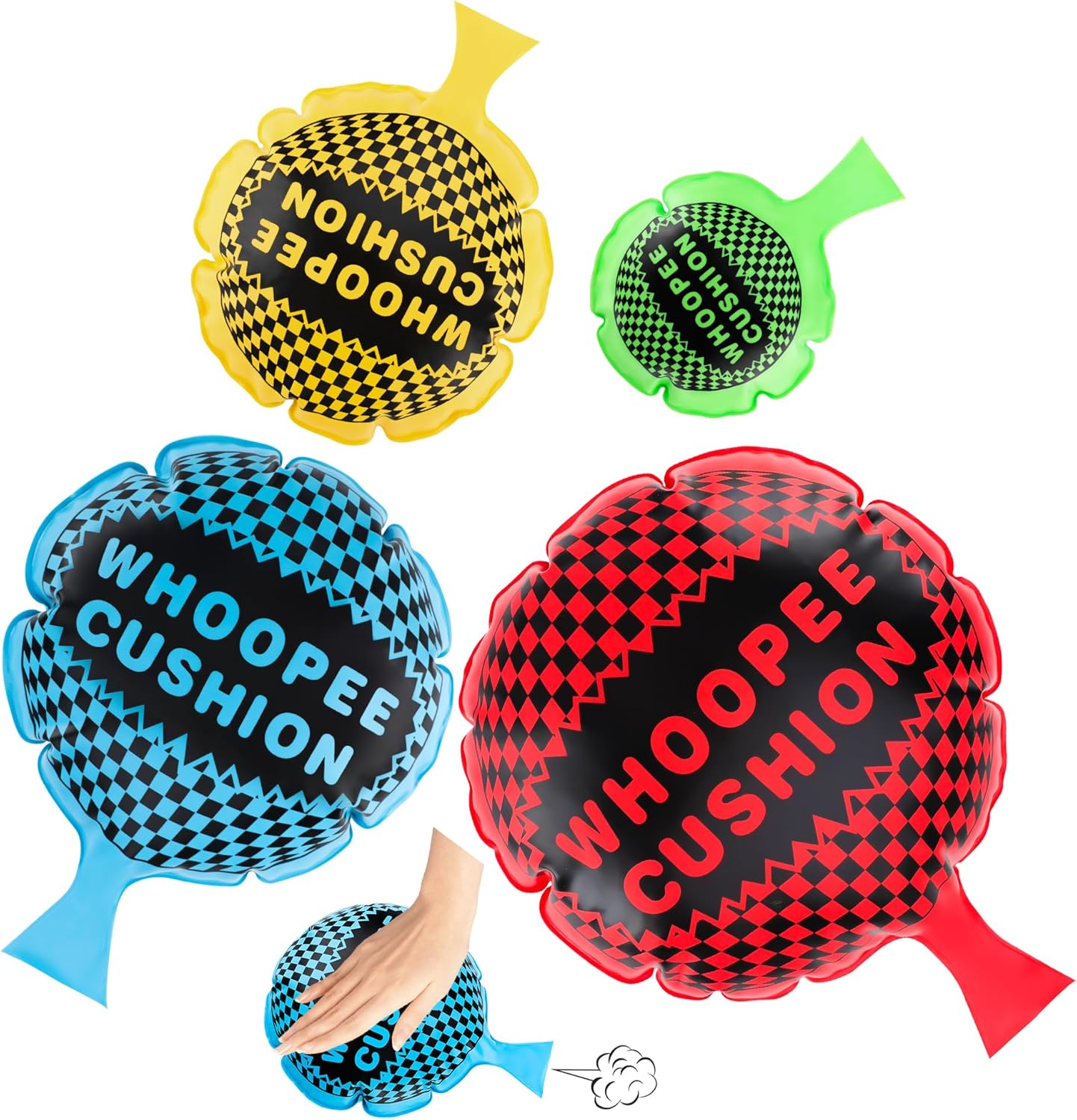 4Pcs Whoopie Cushions, 4 Sizes Woopie Cushions, Classic Whoopee Fart Bag