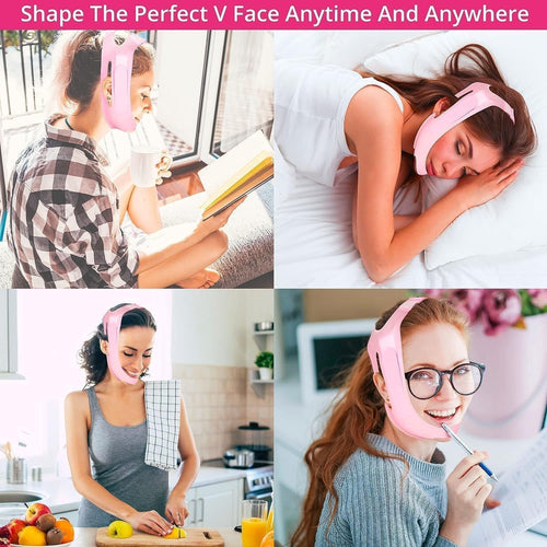 V Face Mask, Double Layer Silicone Face Slimming Bandage, Chin and Cheek Lift Belt(BUY MORE SAVE MORE)