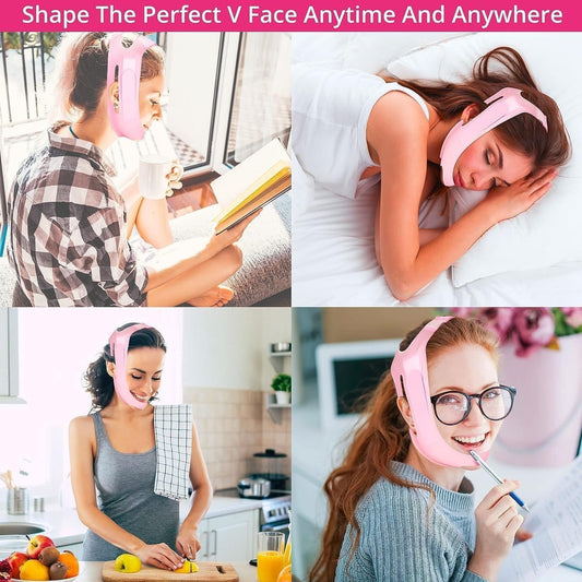 V Face Mask, Double Layer Silicone Face Slimming Bandage, Chin and Cheek Lift Belt(BUY MORE SAVE MORE)