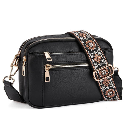🎁Limited Sale 50% OFF👜Handmade Leather Crossbody with Colorful Straps.