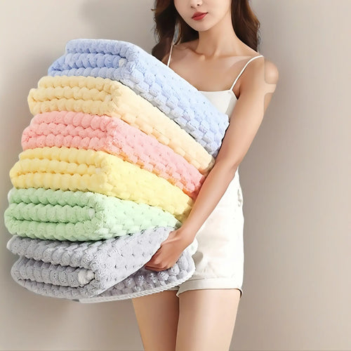 Pack of 4 Super Soft Woven Bath Towels - Quick-Drying Microfiber