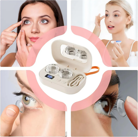 Rechargeable Ultrasonic Contact Lens Cleaner, Contact LensApplicator Tool, Gentle Cleaning & 99% Brightness（BUY MORE SAVE MORE)