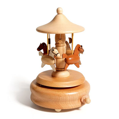 Wood Musical Box Birthday HomeDecoration Rotating Music Boxes MagneticTrain Toy with Mountain Tunnel for Kids BoysGirls