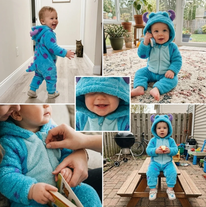 Cozy Monster-Ultra‑soft fleece baby monster costume romper