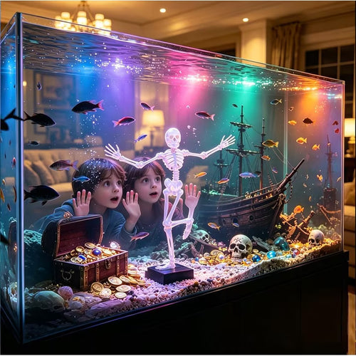 Funny Skeleton Water Wheel Aquarium Ornament