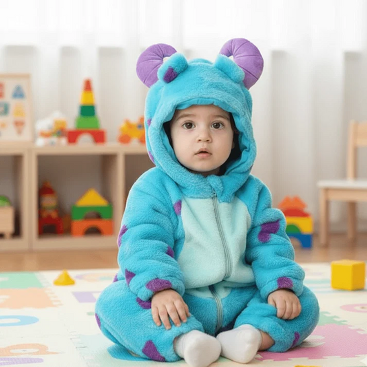 Cozy Monster-Ultra‑soft fleece baby monster costume romper