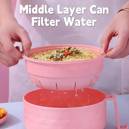 Ramen Bowl Set - 2 Sets with Utensils & Lids