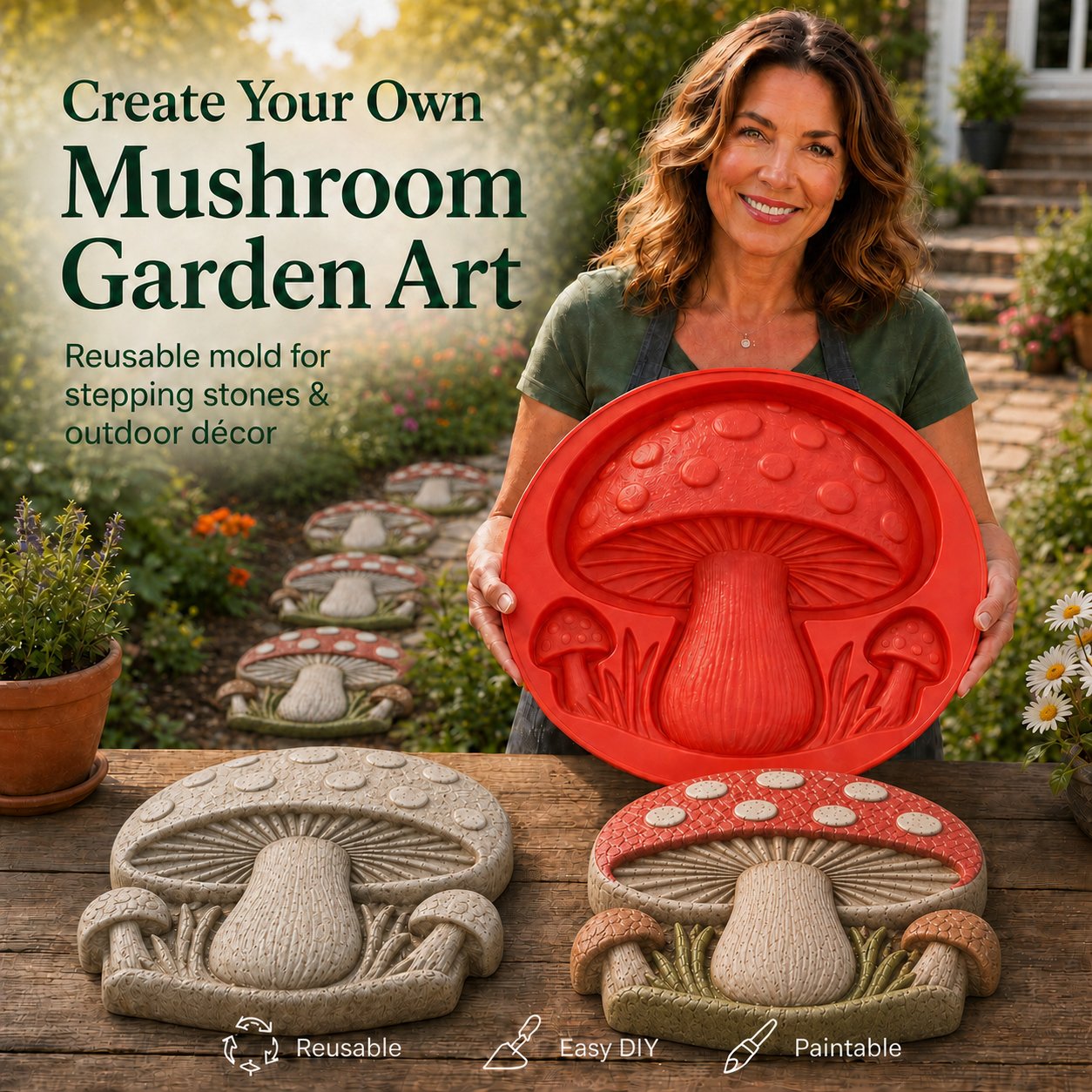 🌻 Reusable Sunflower Stepping Stone Mold