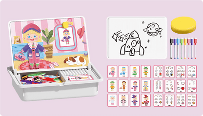 Magnetic Puzzles Face Dress Up Travel Game Double Side Preschool Educational Learning Toy for Kids