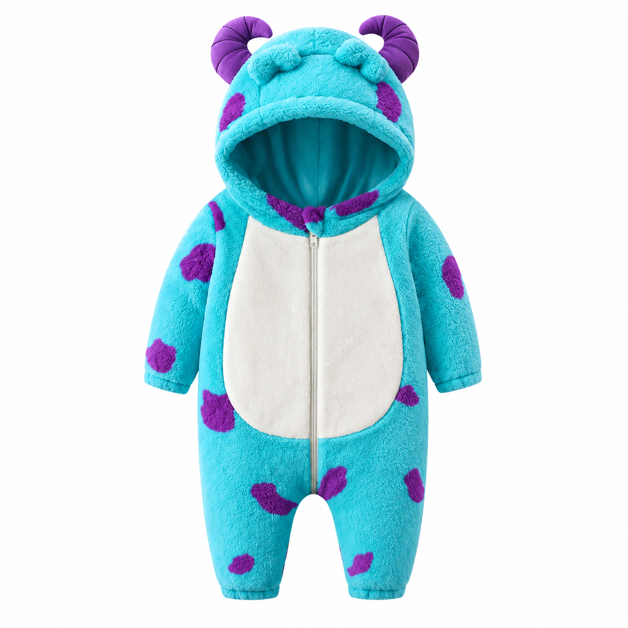 Cozy Monster-Ultra‑soft fleece baby monster costume romper