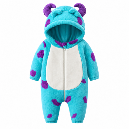Cozy Monster-Ultra‑soft fleece baby monster costume romper
