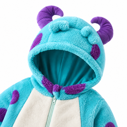 Cozy Monster-Ultra‑soft fleece baby monster costume romper