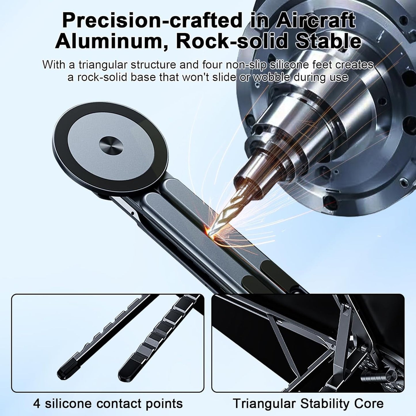 Foldable Laptop Stand for Desk, 3 in 1 Portable Holder forLaptop