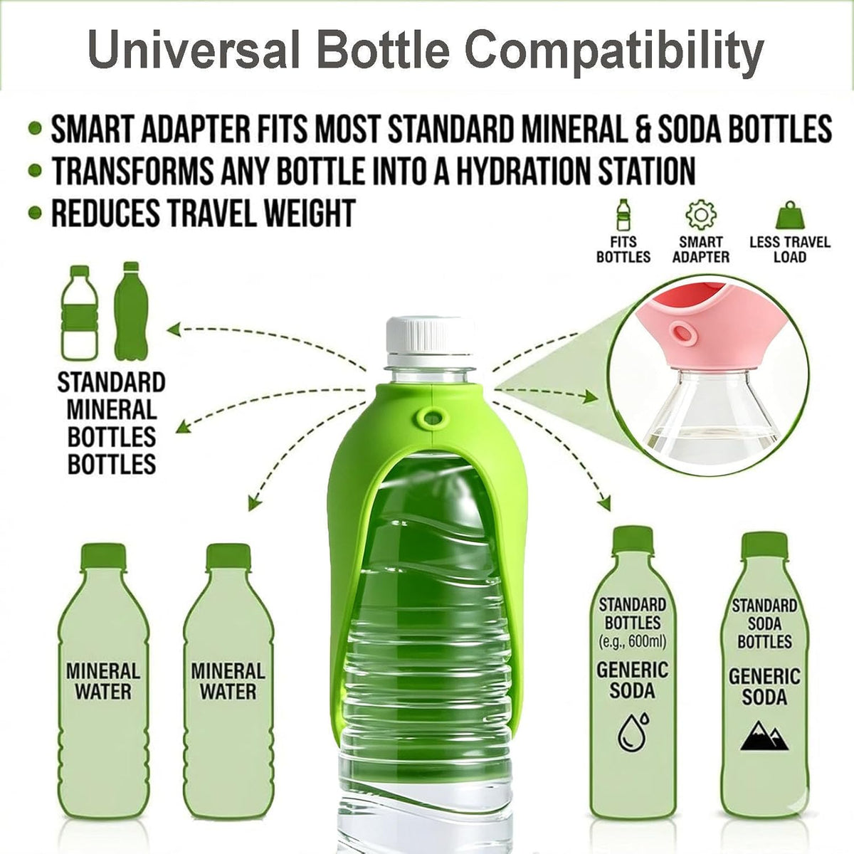 🐾Portable Dog Water Bottle Adapter, Leak-Proof Pet Water Drinking Spout