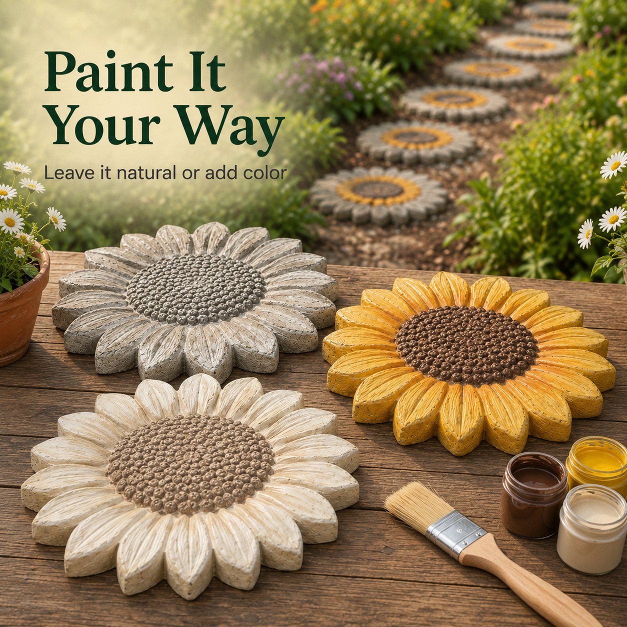 🌻 Reusable Sunflower Stepping Stone Mold