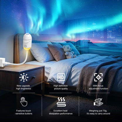 Galaxy Projector Night Light,USB Power Light with  Sliding Projection Films,Adjustable Brightness 360° Rotating Design for Car and Home Decoration