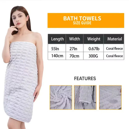 Pack of 4 Super Soft Woven Bath Towels - Quick-Drying Microfiber