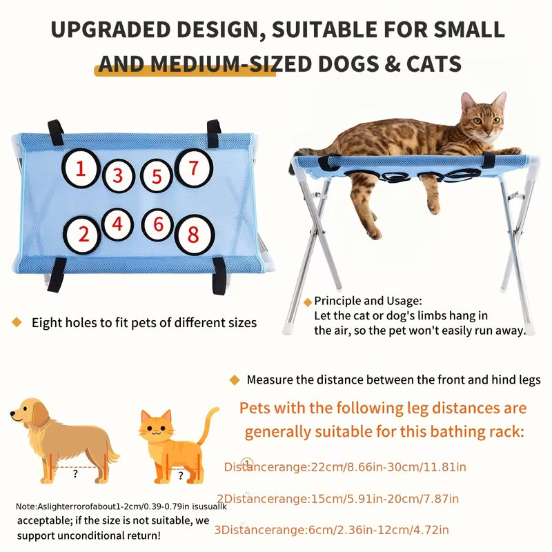 Rectangular Pet Grooming Stand ,Quick-Dry Foldable Bath Stand