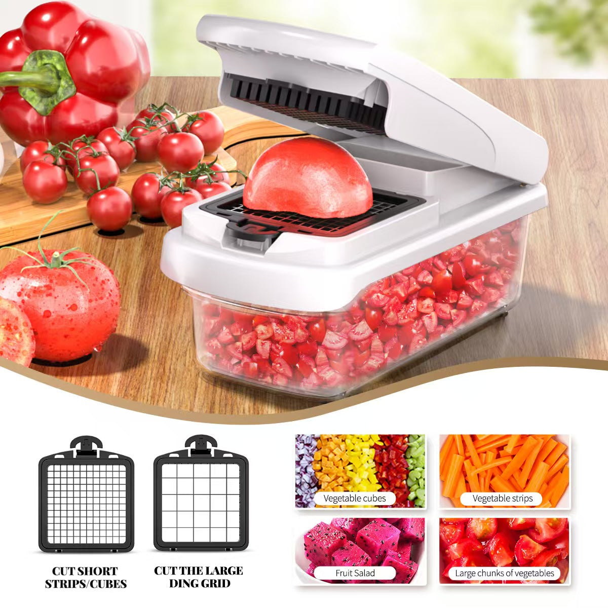 Multifunctional Food Chopper - Onion, Vegetable Slicer Dicer Cutter, Potato Cutter