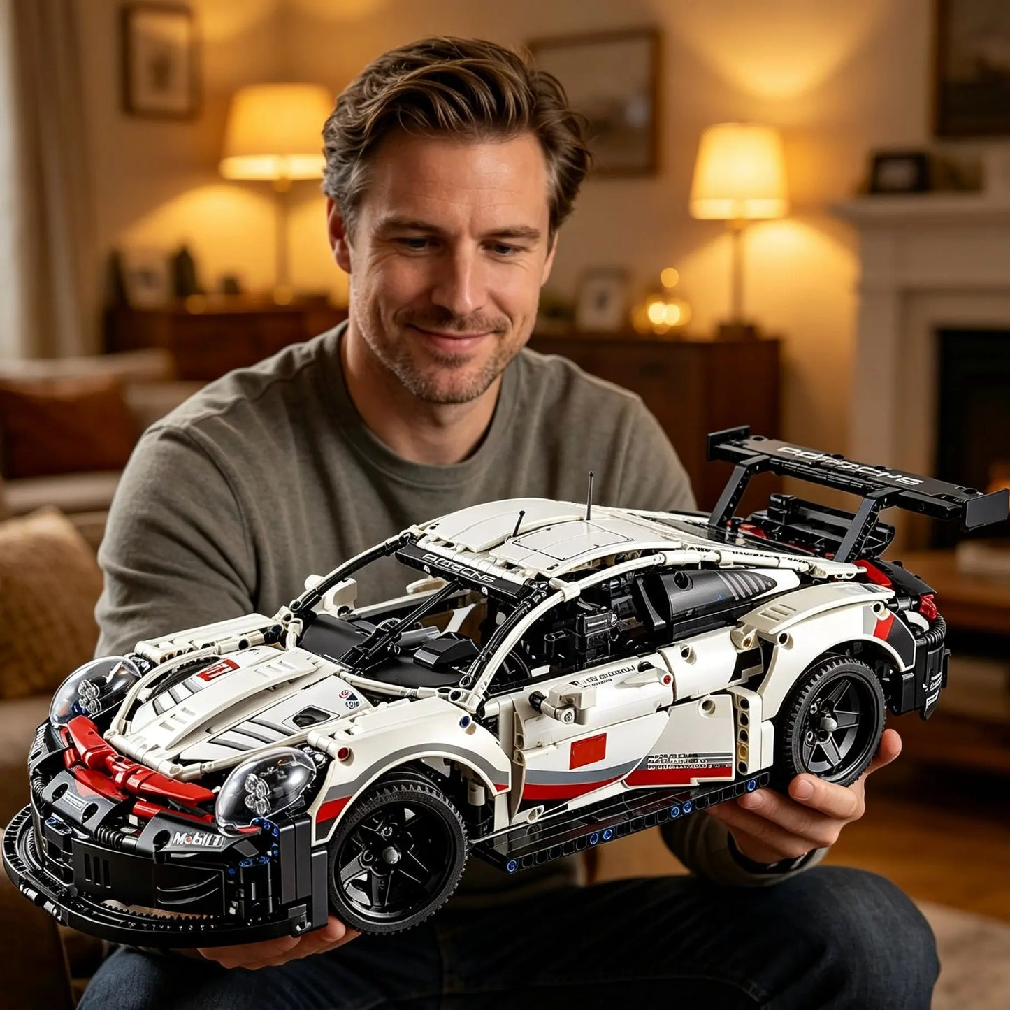 20 inches car building set, 1580 pieces, Race Car Model Kit - Building Set for Adults, Ages 18+ with Realistic Features - Gift for Birthdays #Summervibes