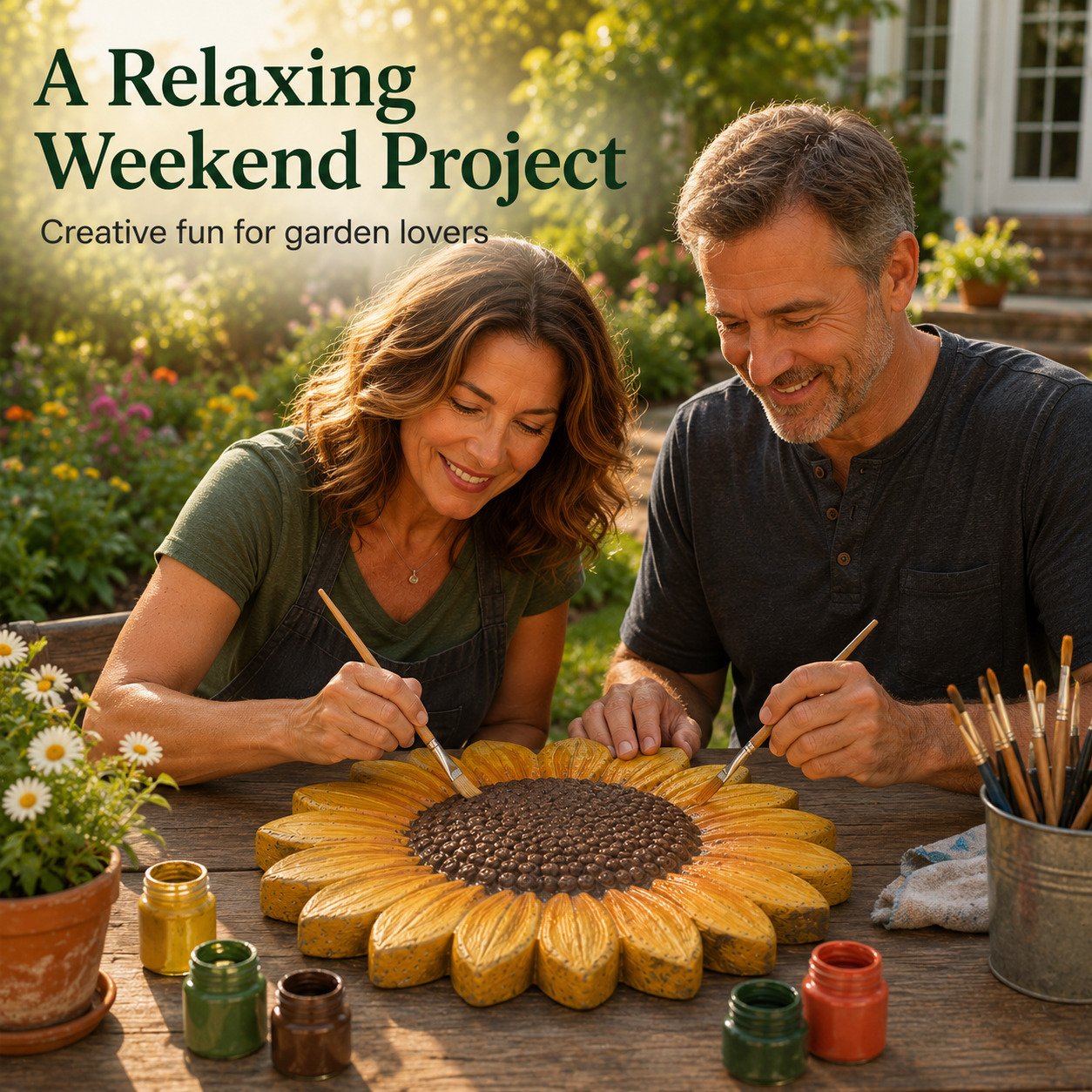 🌻 Reusable Sunflower Stepping Stone Mold