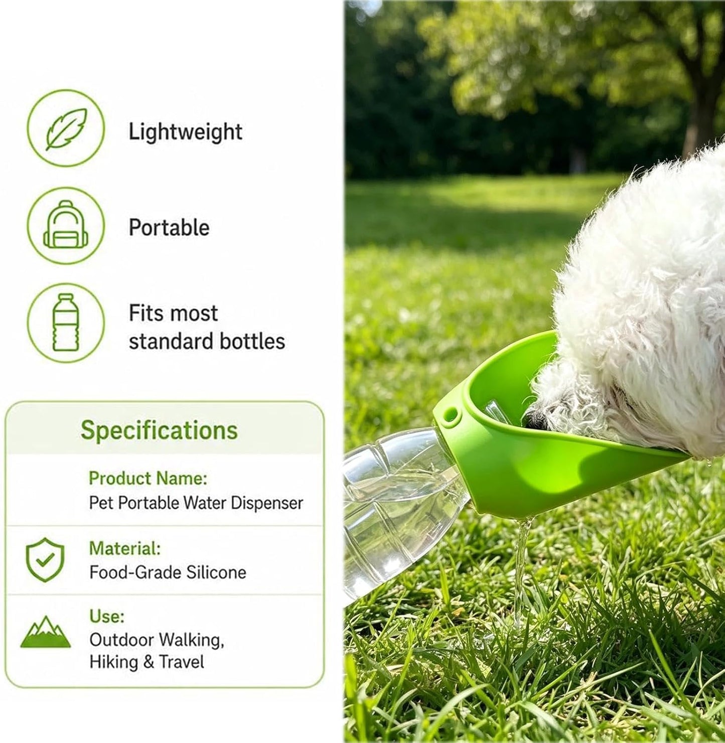 🐾Portable Dog Water Bottle Adapter, Leak-Proof Pet Water Drinking Spout
