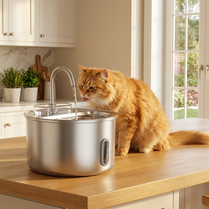 Smart Stainless Steel Pet Water Dispenser - Healthy Hydration Made Easy