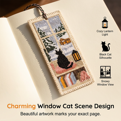 Charming Cat Cross Stitch Bookmark