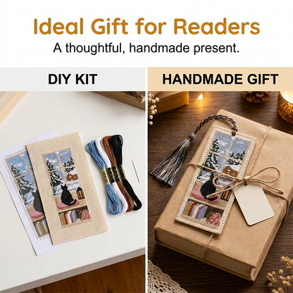 Charming Cat Cross Stitch Bookmark