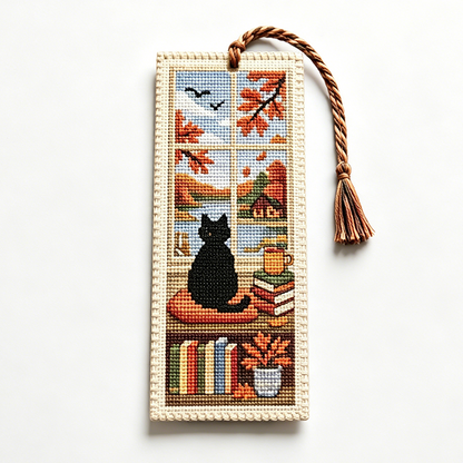 Charming Cat Cross Stitch Bookmark